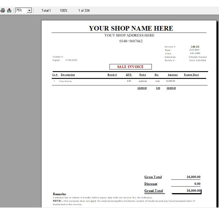 Pharmacy Inventory Management Software Receipt Print
